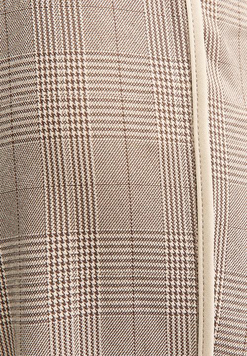 New Look - Check Side Stripe Wideleg Trouser - lt. brown