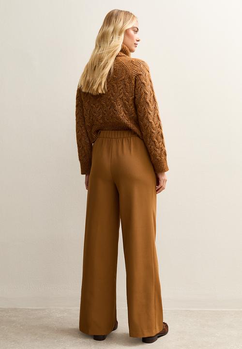 New Look - Pull On Wide Leg Trousers - toffee
