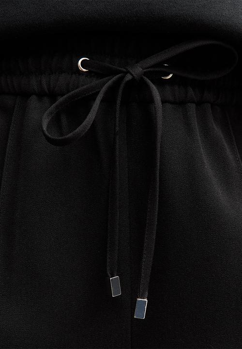 New Look - Wide Leg Drawstring Trousers - black