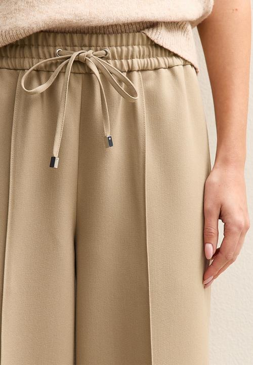New Look - Wide Leg Drawstring Trousers - camel
