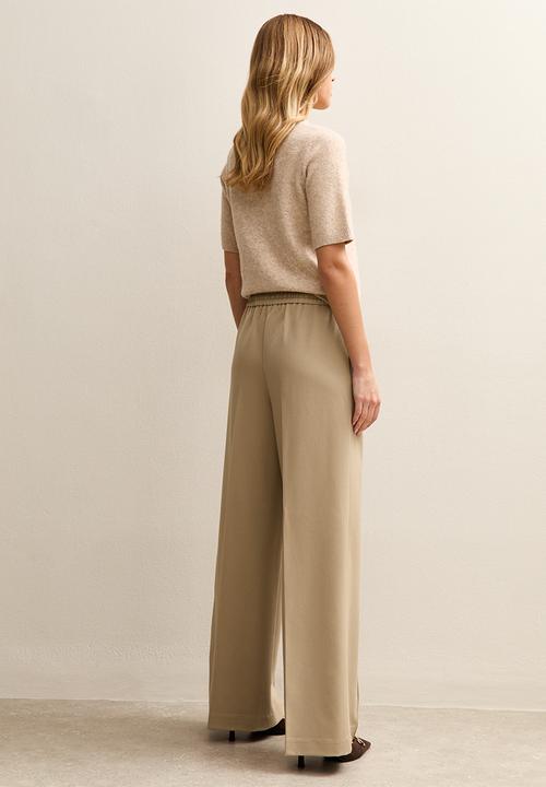 New Look - Wide Leg Drawstring Trousers - camel