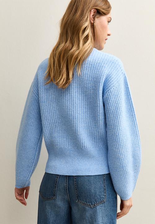 New Look - Collared knit jumper - mid blue