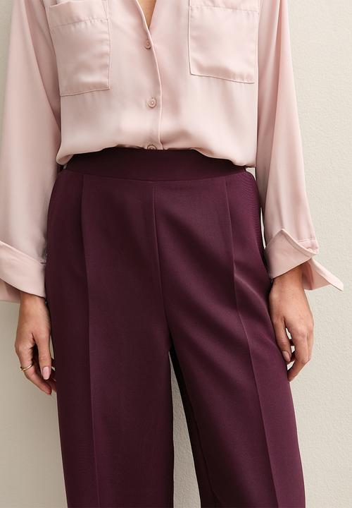 New Look - Pull On Wide Leg Trousers - burgundy