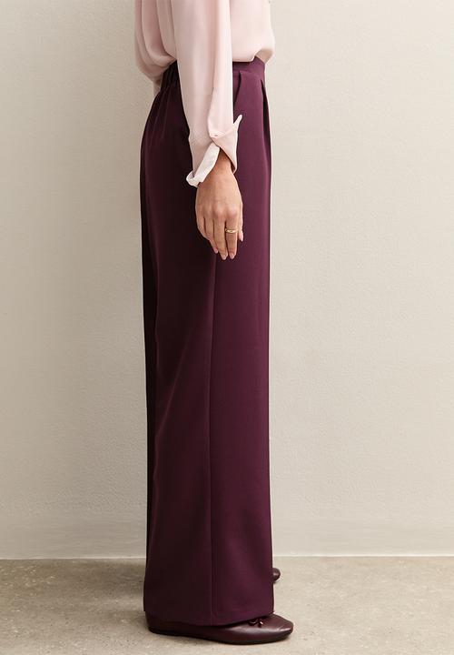 New Look - Pull On Wide Leg Trousers - burgundy