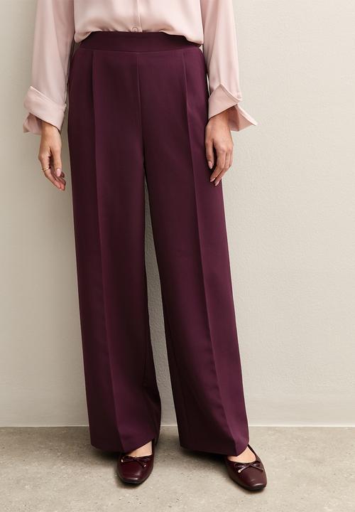 New Look - Pull On Wide Leg Trousers - burgundy