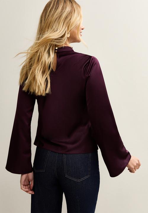 New Look - Ec k carter champagne cowl shell - burgundy