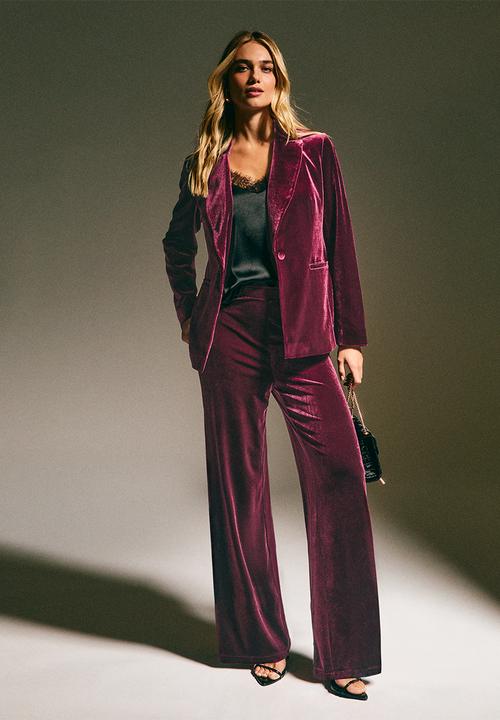 New Look - Velvet blazer - dk burgundy