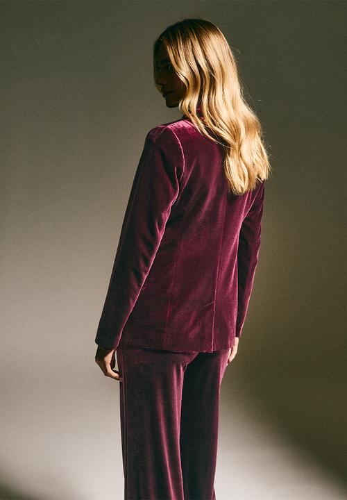 New Look - Velvet blazer - dk burgundy