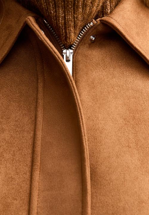New Look - Suedette bubble hem jacket - tan