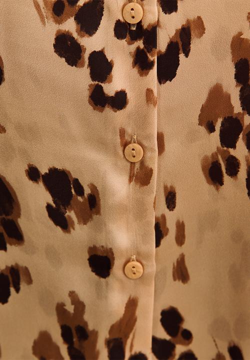 New Look - K ec marvin mm sloane satin shirt - brown
