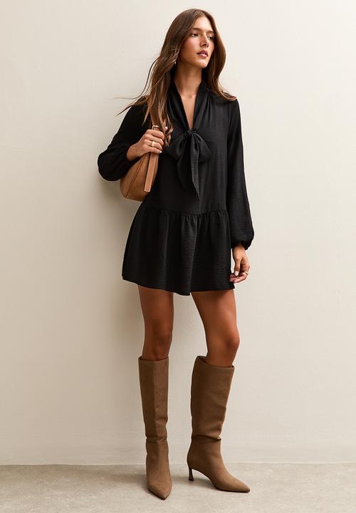 New Look - Ex pbow smock mini - black