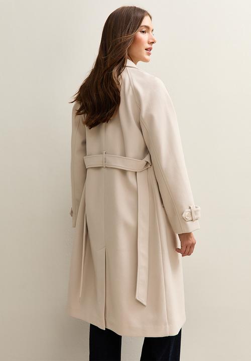 New Look - Cosy mac coat - off white