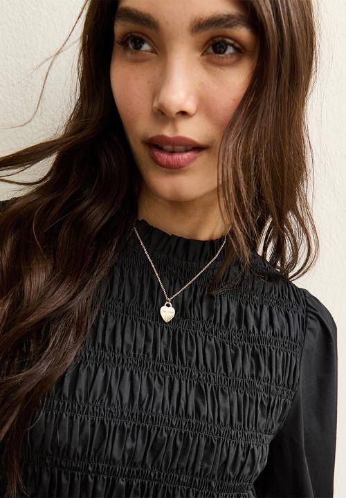 New Look - Ex ls poplin shirr bodice mini - black