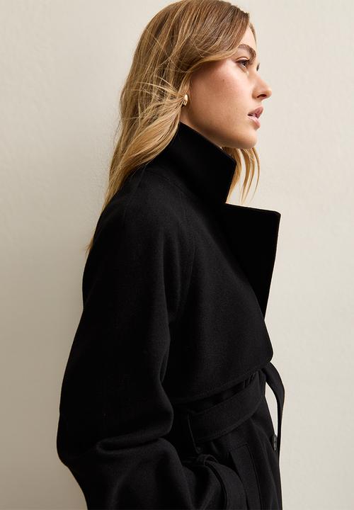 New Look - Cosy mac coat - black