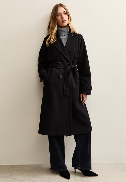 Cosy mac coat - black