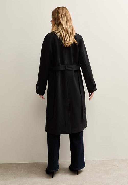 New Look - Cosy mac coat - black