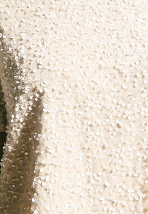 New Look - Go velvet sequin tee - cream