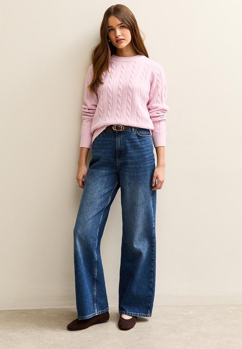 New Look - Cable jumper - lt pink