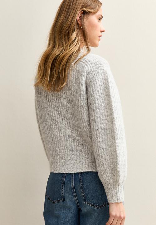 New Look - Chunky Knit V-Neck Cardigan - lt grey