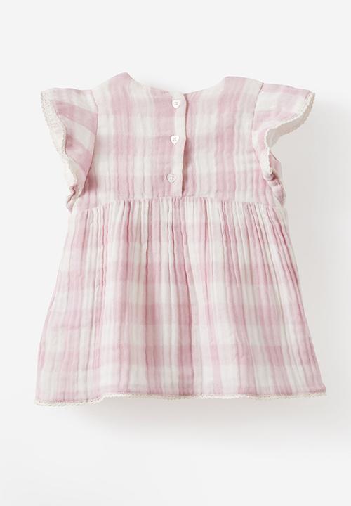 Cotton On - Organic Cotton Cheesecloth Dress - Thistle/Gingham