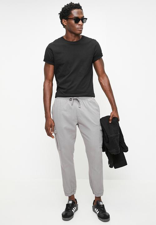 Brave Soul - Cotton Twill Cuff Pant - Dark Grey