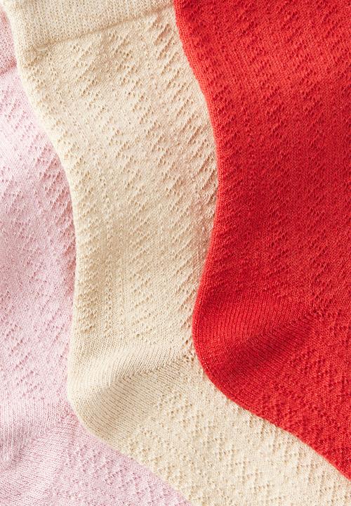 Cotton On - 3Pk Sparkle Socks - Gold/Red/Pink Shimmer