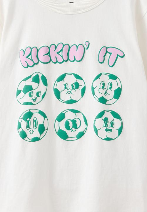 Cotton On - Poppy Oversize Graphic Print Tee - Vanilla/Kickin It