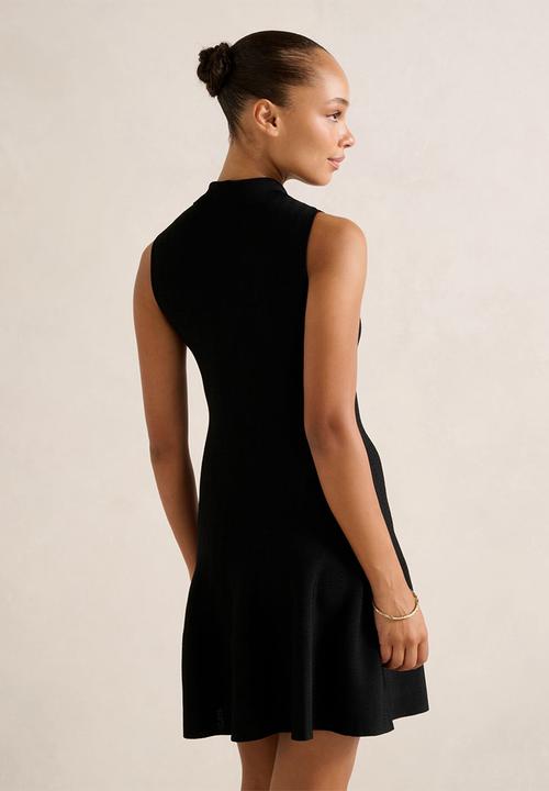 Forever New - Amari polo knit mini dress in black