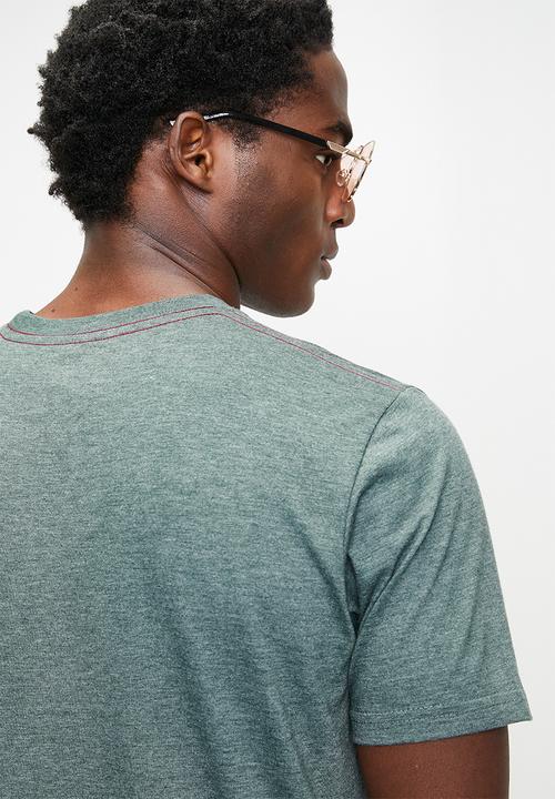 RVCA - Big Rvca Short sleeve Red Stitch - Balsam Green & Black Logo