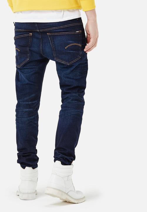 G-STAR - 3301 Slim - Blue Aged Hydrite Stretch Denim