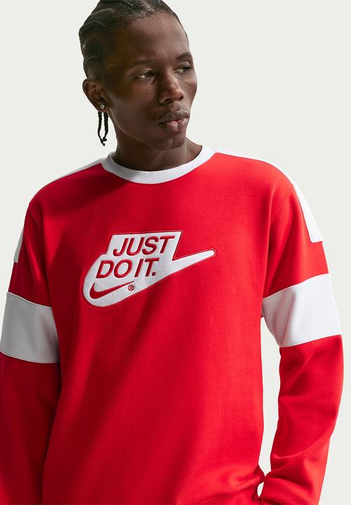 Nike - NSW Club BB Just Do It  23 Crew Sweatshirt  - Red/White