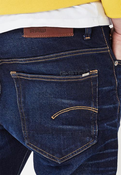 G-STAR - 3301 Slim - Blue Aged Hydrite Stretch Denim