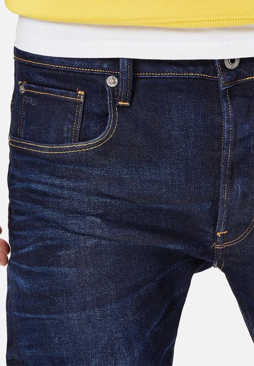 G-STAR - 3301 Slim - Blue Aged Hydrite Stretch Denim