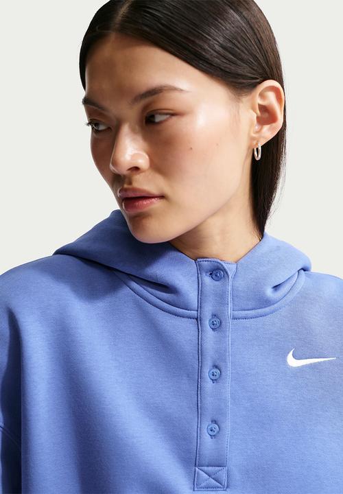 Nike - W Nsw Phnx Flc Os Crp Hnly Hdy - Lt Medium Blue/Sail