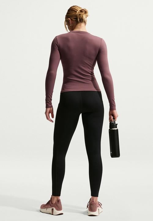 Nike - W Nk One Df Fttd Ls Top - Tattoo/White
