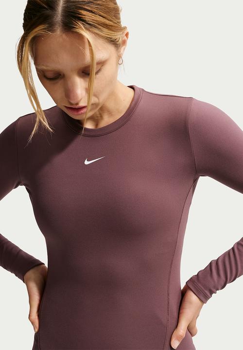 Nike - W Nk One Df Fttd Ls Top - Tattoo/White