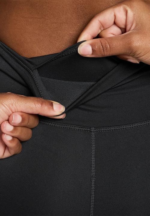 Nike - Nike One Seamless Front Women's High-Waisted Full-Length Leggings - Black/White