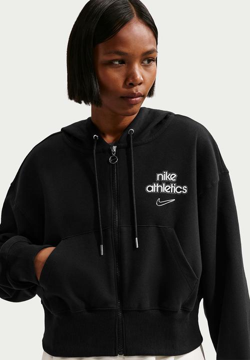 W Nk Phnx Flc Fz Hd Gls - Black