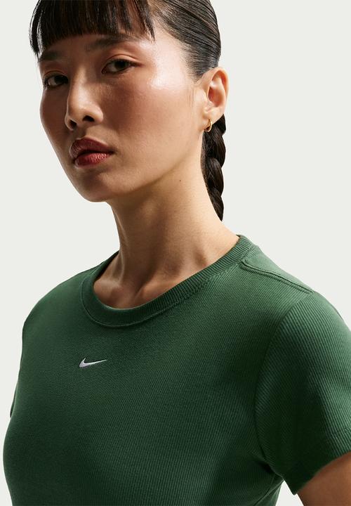 Nike - W Nsw Rib  Tght Ss Tee - Fir