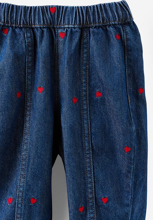 Cotton On - Jordan Barrel Denim Jean - Cable Beach Wash/Heart