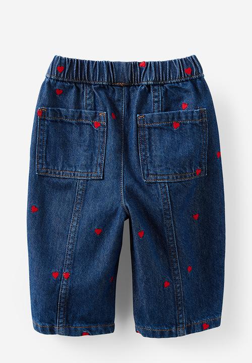 Cotton On - Jordan Barrel Denim Jean - Cable Beach Wash/Heart