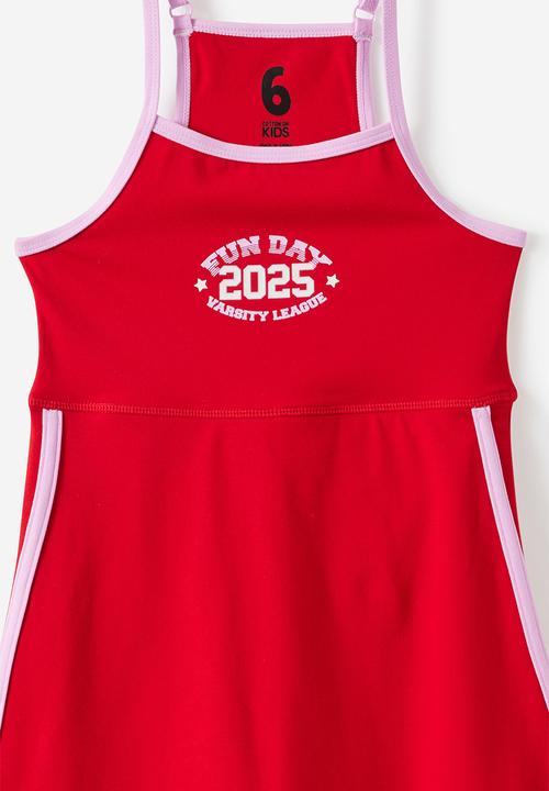 Cotton On - Ava Active Dress - Varsity Red/Pale Violet