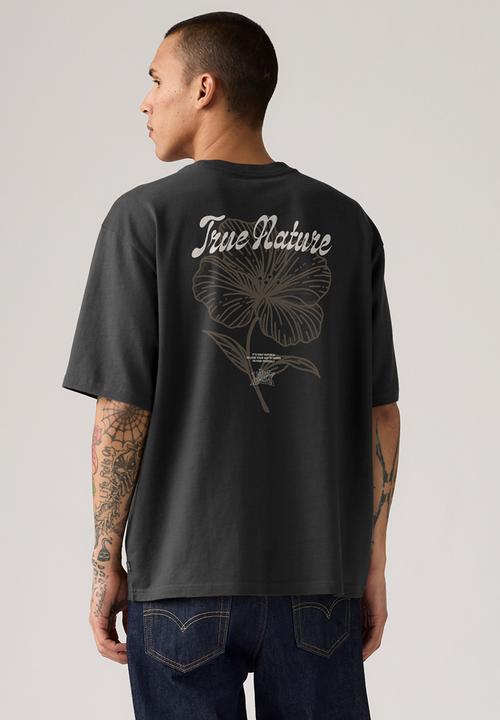 Levi’s® - HALF SLEEVE TEE - LEVIS TONAL SCRIPT FLORAL 2 PHANTOM