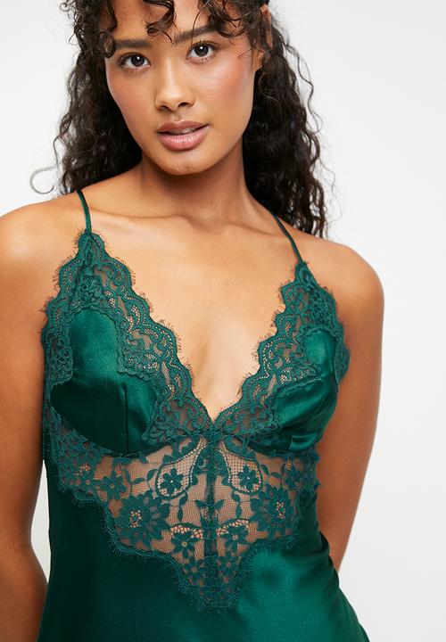 Hunkemoller - Sd long satin mya - green
