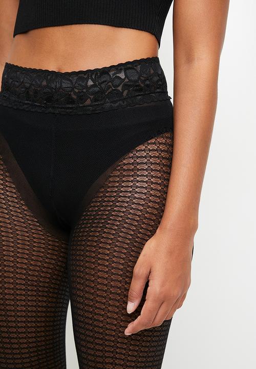 Hunkemoller - Ti graphic mesh - black