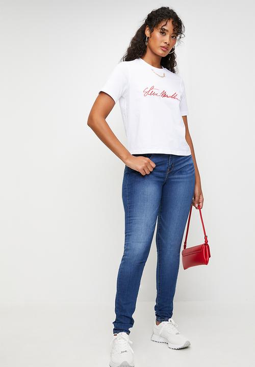 Steve Madden - Ladies theresa regular t-shirt with chain charm -  white