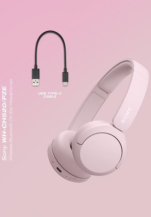 Sony - Sony WH-CH520 Bluetooth On-Ear Headphones - Pink