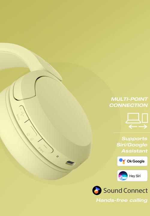 Sony - Sony WH-CH520 Bluetooth On-Ear Headphones - Yellow
