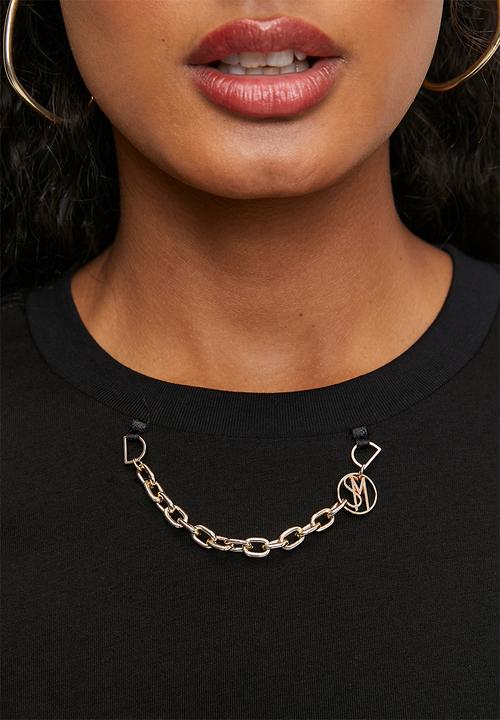 Steve Madden - Ladies theresa regular t-shirt with chain charm - black