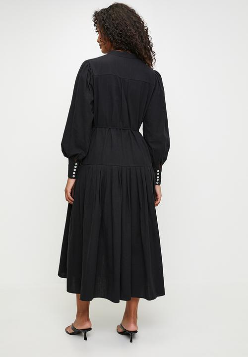 MILLA - Black maxi shirt dress - black 